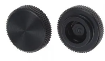 KNURLED <B/>BLACK</B> PLASTIC <I/>KNOB ONLY</I> FOR <B/>1/4" DIAMETER</B> SOCKET CAP SCREW