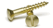 <B/>Oval Head Slotted</B> Wood Screws <b/>Brass Plated</b>