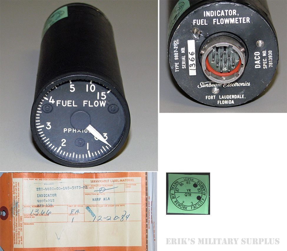 Aircraft Fuel Flowmeter, 9807212 / NSN 6620001655873