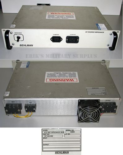 Behlman Standard Reference Impedance Box, 107-542-000