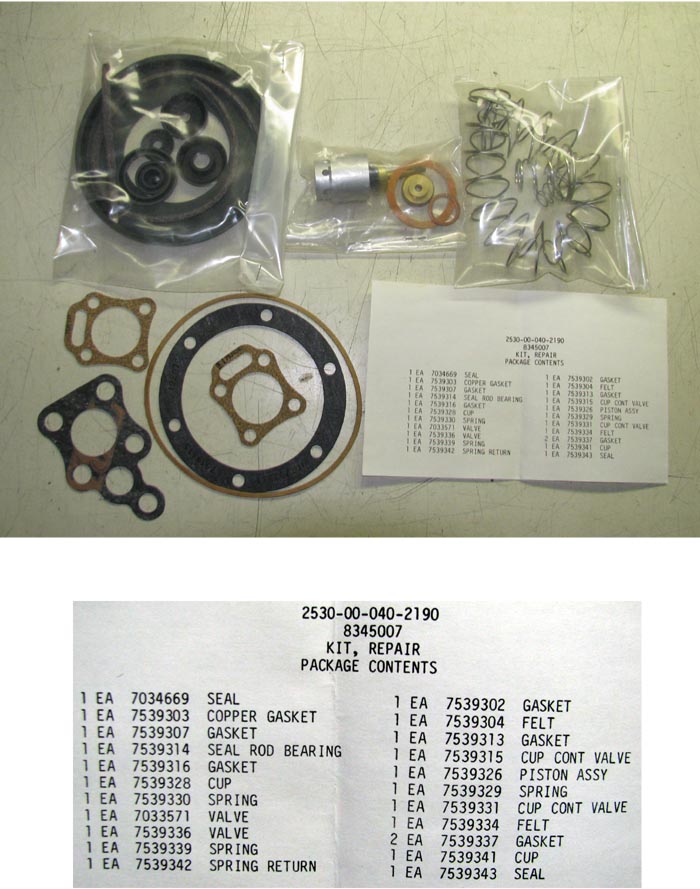 Rebuild kit for the M35 Truck Air Pack, 8345007