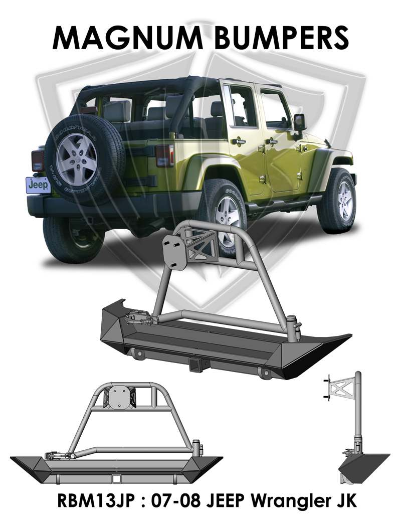 0709 Jeep Wrangler JK Magnum Winch Rear Bumper