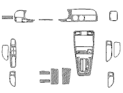 1994-1997 Honda Accord Sedan Full Dash Trim Kit, 21 Pcs