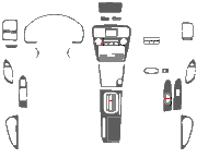 1998-2000 Honda Accord Coupe Full Dash Trim Kit, 28 Pcs