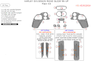1998-Up Harley Davidson Road Glide Main Dash Trim Kit, 19 Pcs