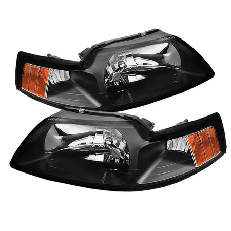 1999-2004 Ford Mustang Black OEM Amber Headlights