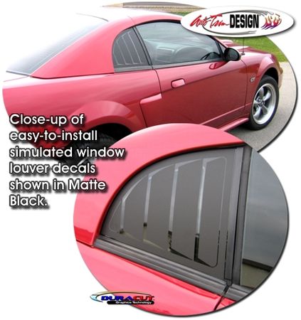 1999-2004 Ford Mustang Simulated Window Louver Decal Kit 2