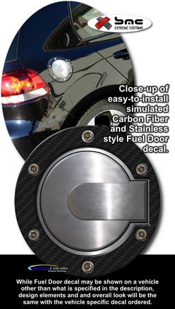 1999-2012 VW Golf Rabbit R32 GTI Simulated Carbon Fiber Fuel Door Decal