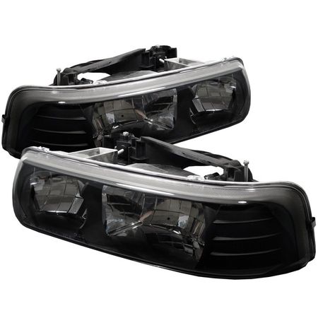 2000-2006 <h>Chevy Suburban </h> 1500 2500 Black <h>Crystal Headlights</h>