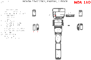2001 Honda Civic Coupe Manual Main Dash Trim Kit, 16 Pcs