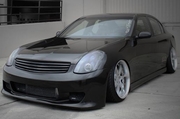 2003 2004 Infiniti G35 Sedan 4Dr ( Non HID ) DRL LED Halo Projector Headlights - Black