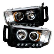 2003-2005 Dodge Ram 2500 3500 CCFL LED Projector Headlights - Black