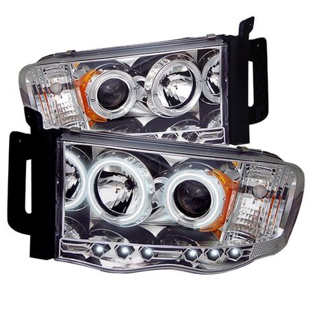 2003-2005 Dodge Ram 2500 3500 CCFL LED Projector Headlights - Chrome