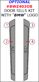 2003-2008 BMW Z4 Optional Door Sills Kit With "BMW" Logo, 4 Pcs
