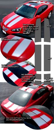 2004-2008 Pontiac Grand Prix Rally Stripes Graphics Kit 2