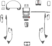 2004 Acura MDX Main Dash Trim Kit w/o Navigation System, w/ DVD Entertainment System, 25 Pcs, Match OEM