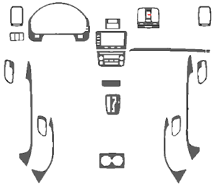2005-2006 Acura MDX Main Dash Trim Kit Without Navigation System, Single CD, 23 Pcs, OEM Match