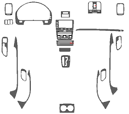 2005-2006 Acura MDX Main Dash Trim Kit Without Navigation System, With DVD Entertainment System, 25 Pcs, OEM Match 