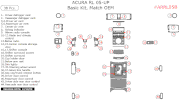 2005-2010 Acura RL Basic Dash Trim Kit, 38 Pcs, Match OEM