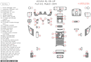 2005-2010 Acura RL Full Dash Trim Kit, 52 Pcs, OEM Match