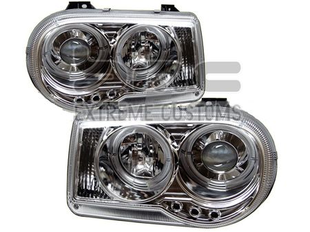 2005-2010 Chrysler 300C Halo Projector Chrome Euro Headlights