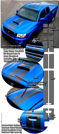 2005-2011 Toyota Tacoma Rally Stripes Graphics Kit 1 