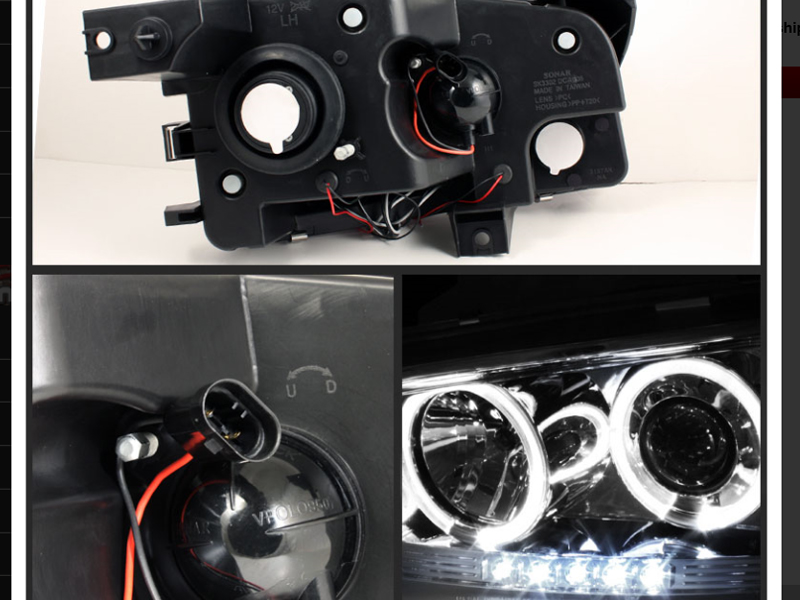 20062010 Dodge Charger CCFL LED Black Projector Headlights