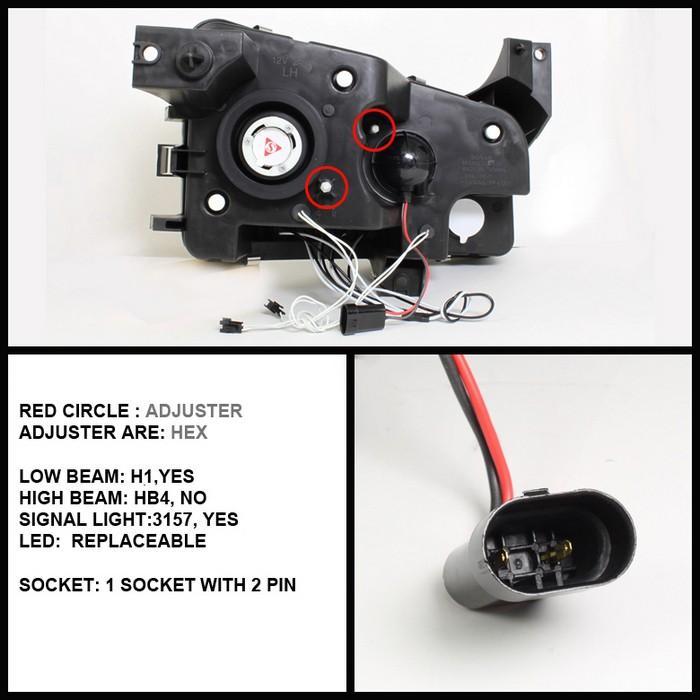 20062010 Dodge Charger Halo LED Chrome Projector Headlights