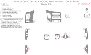 2006-2010 Honda Civic Sedan Basic Dash Trim Kit, w/o Navigation, 16 Pcs