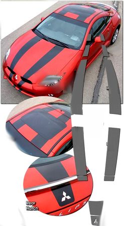 2006-2010 Mitsubishi Eclipse Rally Stripes Graphics Kit 1