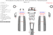2006-2011 Mitsubishi Eclipse, Auto, Basic Interior Dash Trim Kit 19 Pcs