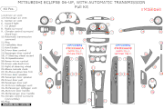 2006-2011 Mitsubishi Eclipse, Auto, Full Interior Dash Trim Kit 40 Pcs