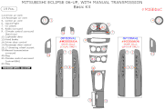 2006-2011 Mitsubishi Eclipse, Manual, Basic Interior Dash Trim Kit 19 Pcs