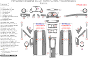 2006-2011 Mitsubishi Eclipse, Manual, Full Interior Dash Trim Kit 40 Pcs
