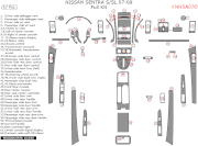 2007-2009 Nissan Sentra S SL Full Dash Kit, 57 Pcs