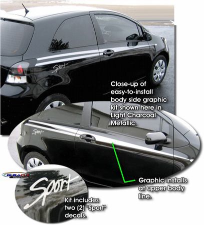 2007-2012 Toyota Yaris Liftback Body Side Graphics Kit 2