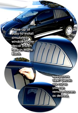 2007-2011Toyota Yaris Liftback Simulated Window Louvers Decals Kit 1