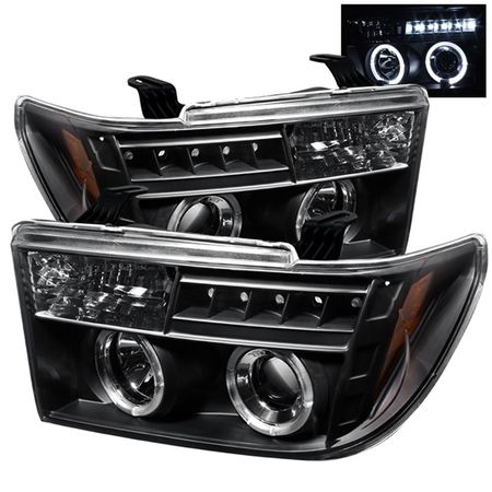 2007-2012 Toyota Tundra Halo LED ( Replaceable LEDs ) Projector Headlights - Black