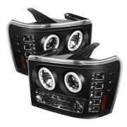 2007-2013 GMC Sierra 1500 2500 3500 CCFL LED Black Projector Headlights