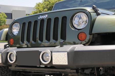 2007-2014 Jeep Wrangler JK Sport Series Fromed Mesh Grille - Black Powdercoat
