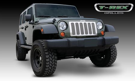 2007-2014 Jeep Wrangler JK Upper Class Polished Stainless Mesh Grille, 1 Pc 