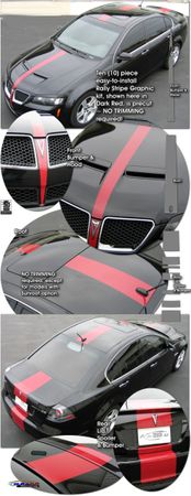 2008 2009 Pontiac G8 Center Stripe Rally Graphic Kit