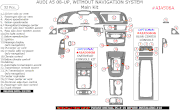 2008-2010 Audi A5 Main Dash Trim Kit, w/o Navigation, 32 Pcs