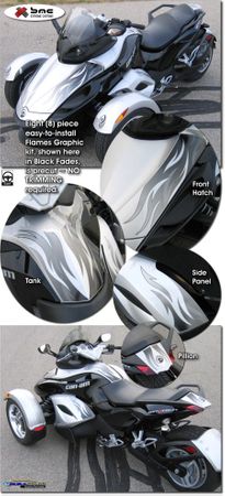 2008-2014 Bombardier Can-Am  Spyder Flame Graphic Kit 1