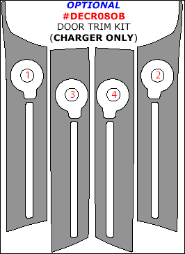 2008-2010 Dodge Charger Optional Door Trim Kit, 4 Pcs