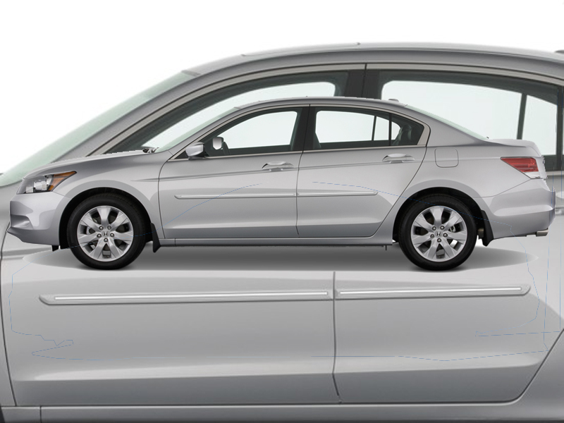 20082012 Honda Accord Sedan 4Dr Painted Body Side Moldings w/ Chrome