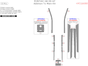 2008-2010 Pontiac G8 Addition To Main Dash Trim Kit, 12 Pcs