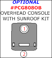 2008-2010 Pontiac G8 Optional Overhead Console With Sunroof Kit, 2 Pcs