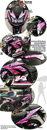 2008-2012 Kawasaki Ninja 250R Starswept Graphics Kit 1