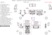 2008-Up BMW 1 Series Main Dash Trim Kit, 38 Pcs